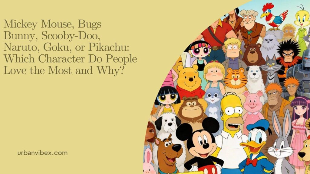 Mickey Mouse, Bugs Bunny, Scooby-Doo, Naruto, Goku, and Pikachu – iconic animated characters loved worldwide.