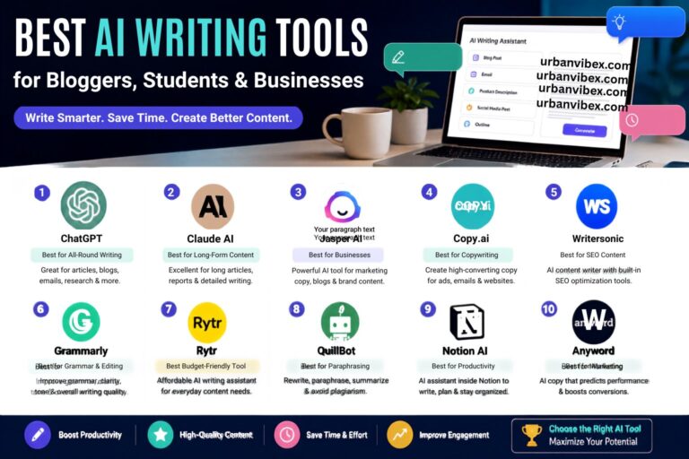 Comparison of the best AI writing tools for bloggers, students, and businesses.